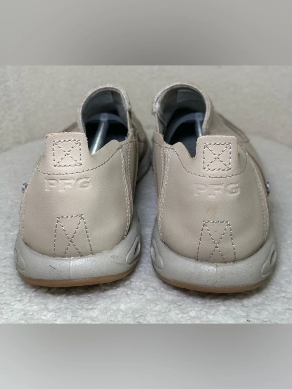 Columbia PFG Slip-On Loafers Men’s Beige Omni-Grip Boat‎ Shoes Comfort Casual 13